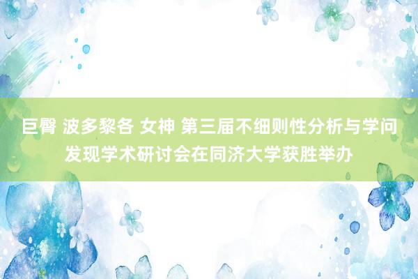 巨臀 波多黎各 女神 第三届不细则性分析与学问发现学术研讨会在同济大学获胜举办